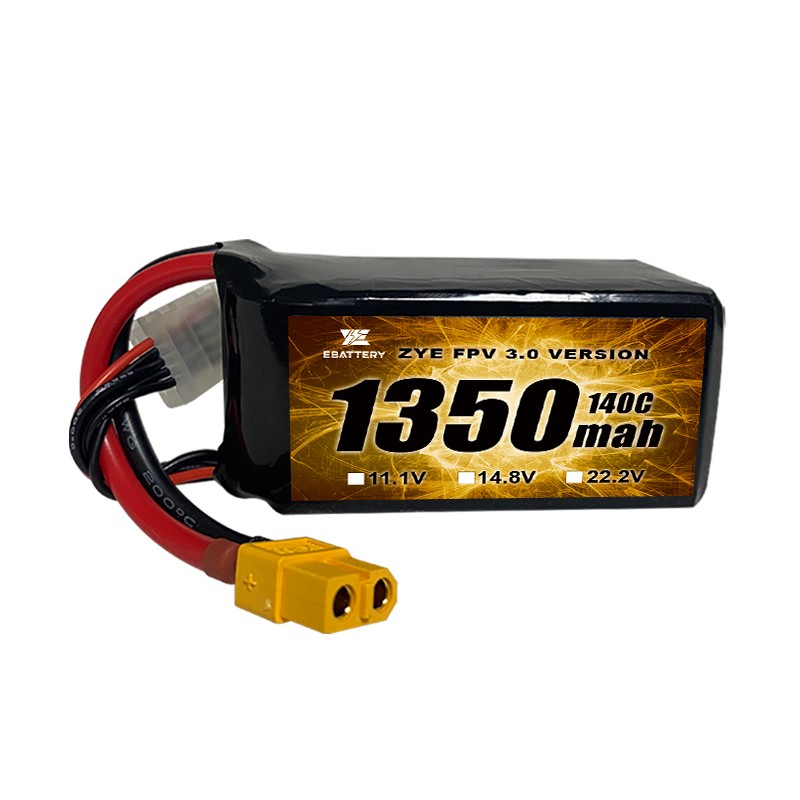 FPV డ్రోన్ కోసం అధిక 120C 1350mah 1550mah Lipo బ్యాటరీ